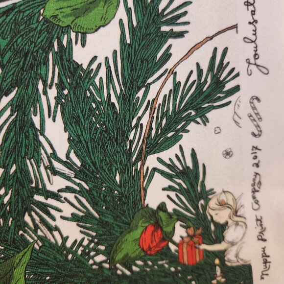 Nuppu Print Joulusatu Organic Jersey Fabric 2 Yards, Christmas Knit Cotton with - Picture 4 of 12